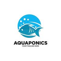 Aquaponik-Logo-Vektorvorlage vektor