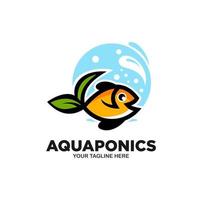 aquaponics logotyp vektor mall