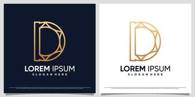 monogram brev d logotyp design mall med linje konst stil och kreativ element vektor