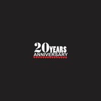 20 år årsdag firande logotyp, hand text, 20 år tecken, hälsning kort vektor