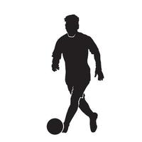 männliche Fußballspieler-Vektorsilhouette auf weißem Hintergrund vektor