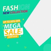 Mode Social Media Mega Sale Angebot Design vektor