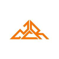 zcr Brief Logo kreatives Design mit Vektorgrafik, zcr einfaches und modernes Logo in Dreiecksform. vektor
