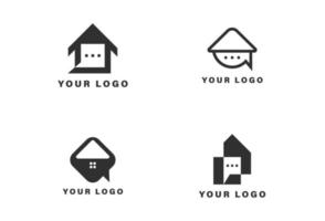 Vorlage für das Design des Home-Talk-Logos vektor