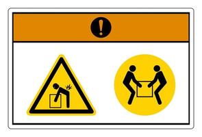 Warnung Aufzugsgefahr Verwenden Sie ein Zwei-Personen-Aufzugssymbolzeichen auf weißem Hintergrund vektor