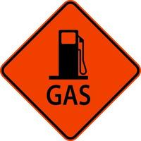 Gas-Verkehrszeichen auf weißem Hintergrund vektor