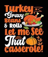 Typografie Thanksgiving Day Dinner Herbstferien Kürbis Vektor T-Shirt