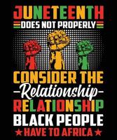 16. tag schwarz geschichte gleichberechtigung kultur afroamerikaner unabhängigkeit t-shirt design vektor
