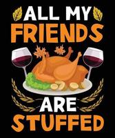 Typografie Thanksgiving Day Dinner Herbstferien Kürbis Vektor T-Shirt