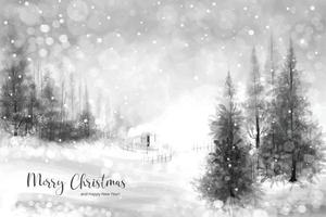 jul vinter- landskap av kall väder och frost jul träd bakgrund vektor