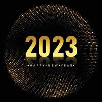 frohes neues jahr 2023 feiertagskartenfestival mit glitzerndem hintergrund vektor