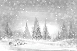 vinter- snö landskap och jul träd Semester kort bakgrund vektor