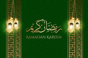 grundlegender luxus ramadan kareem dekorativer hintergrund mit hängenden laternen vektor