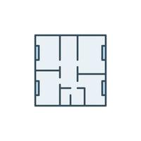 lägenhet golv planen vektor begrepp blå ikon