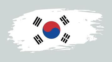 flache Grunge-Textur Vintage Südkorea-Flaggenvektor vektor