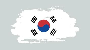 neue Splash-Grunge-Textur Südkorea-Flaggenvektor vektor