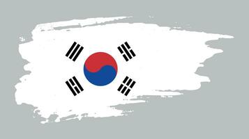 söder korea hand måla färgrik flagga vektor