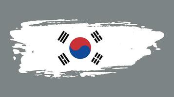 Splash Südkorea Grunge Flag Vektor