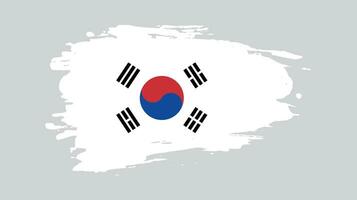 professionell bedrövad grunge textur söder korea flagga vektor