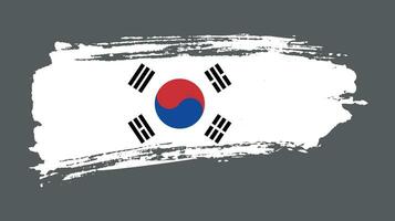 farbenfrohe grafische Grunge-Textur Südkorea-Flaggenvektor vektor