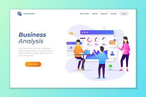 Geschäftsdatenanalyse, digitale Marketing-Landingpage vektor