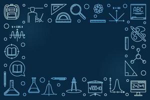 skola och utbildning blå linjär ram - vektor illustration