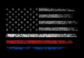 grunge USA brandmän, polis flagga vektor design