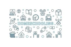 Homeschooling umreißt Vektor-Bildungskonzept-Banner vektor