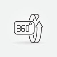 360-Grad-Rotationsvektorkonzept-Symbol im linearen Stil vektor