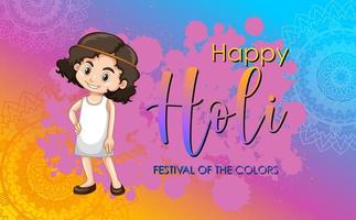 glückliches holi Festivalplakatdesign mit buntem Hintergrund vektor