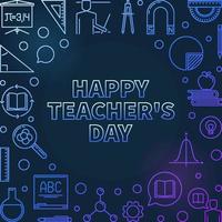 Happy Teacher's Day Vektorkonzept bunte lineare Illustration vektor