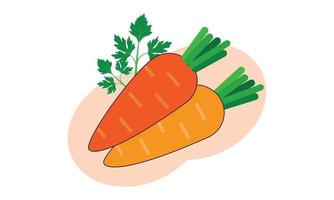 das Karottenfrucht-Symbol und Vektorgrafiken, das Karottenfrucht-Symbol kreative Kinder und das Karottenfrucht-Symbol Thema Vektorillustration. vektor