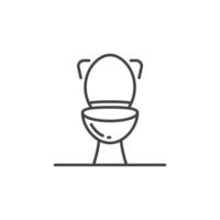 toalett vektor begrepp ikon i tunn linje stil. främre se