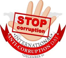internationell anti korruption dag affisch design vektor