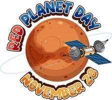 röd planet dag baner design vektor