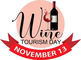 Weintourismus-Tag-Schriftart-Logo-Design vektor