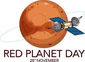 rotes Planet-Day-Logo-Design vektor