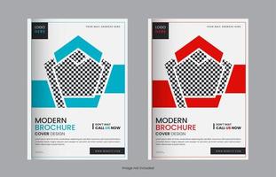 druckerei jahresbericht broschüre cover set design mit kreativen formen vektor