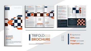 minimal företags- trifold broschyr design med enkel kreativ former vektor