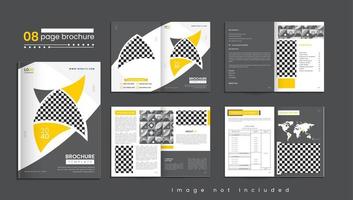 Print Corporate 8 Seite kreative Jahresbericht Broschüre Vorlage Layout-Design vektor