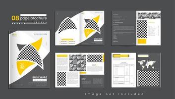 skriva ut företags- 8 sida kreativ årlig Rapportera broschyr mall layout design vektor