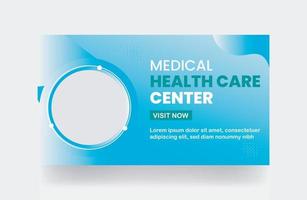 Video-Cover-Thumbnail und Web-Banner-Vorlage für das medizinische Gesundheitswesen vektor