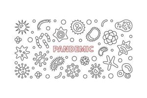 pandemi vektor begrepp enkel linjär horisontell illustration