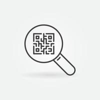 QR-Code im Lupen-Gliederungsvektor-Suchkonzept-Symbol vektor