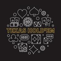 texas hold'em pokerspiel runde lineare vektorillustration vektor