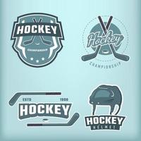 atemberaubendes Eishockey-Emblem und Logo-Set vektor