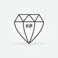 vip diamant vektor ikon i tunn linje stil