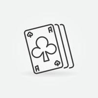 ess av klubbar linjär ikon. vektor poker begrepp symbol