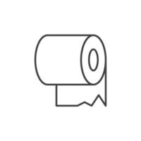 toalett papper linjär ikon. vektor toalett vävnad begrepp symbol