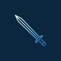 Schwertvektor modernes farbiges Symbol im Umrissstil vektor